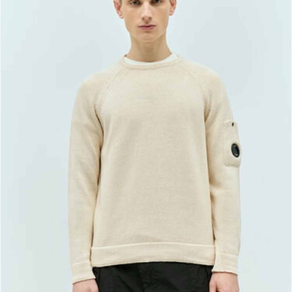 C.P. Company Men's Beige Crewneck Sweater